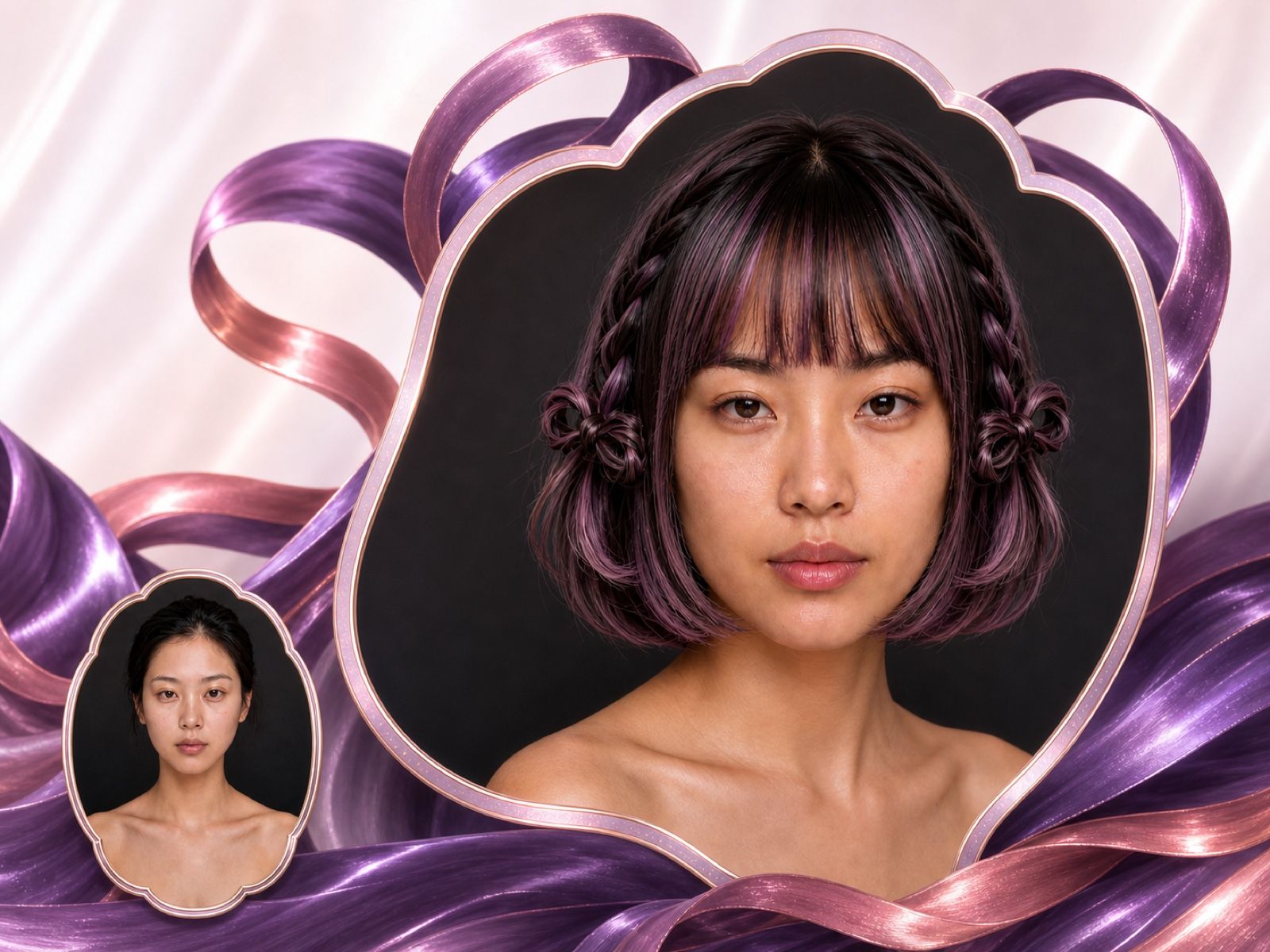 Portrait illustrating the Hair style category
